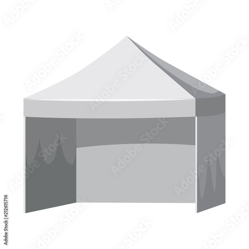 White canopy or tent, vector illustration. Promotional Outdoor Canoby Event Trade Show Pop-Up Tent Mobile Marquee. Mockup for your design.