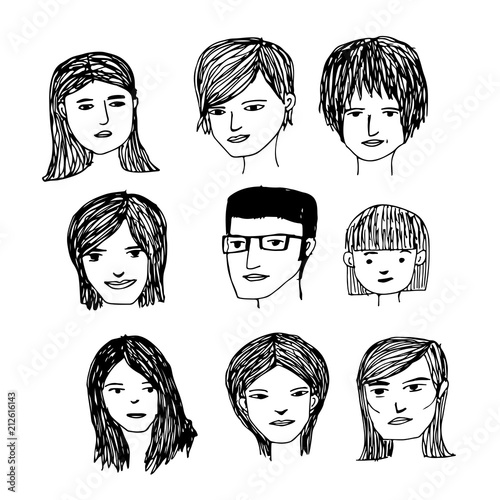 People face cartoon icon