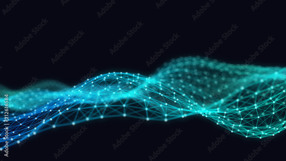 Abstract 3d technology futuristic geometrical and science neon ...