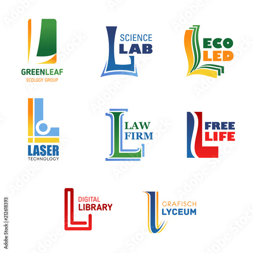 Vector letter L icons for brand company name