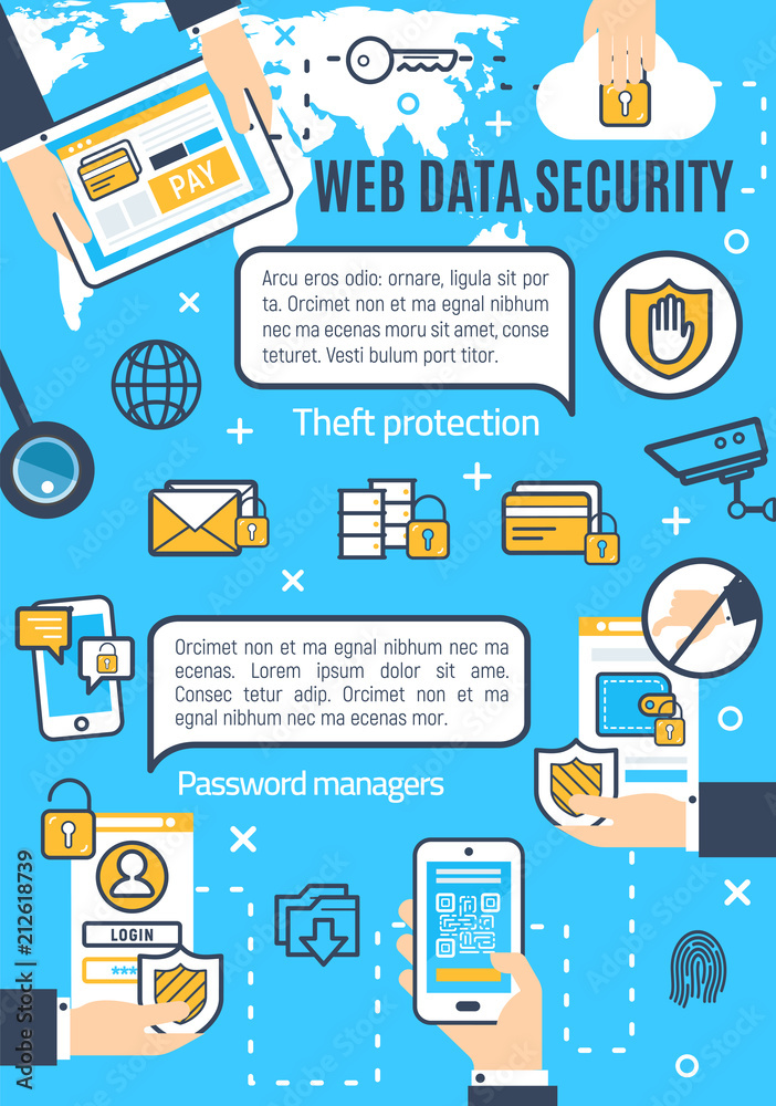 Vector poster of web data and internet security Vector poster of web data and internet security