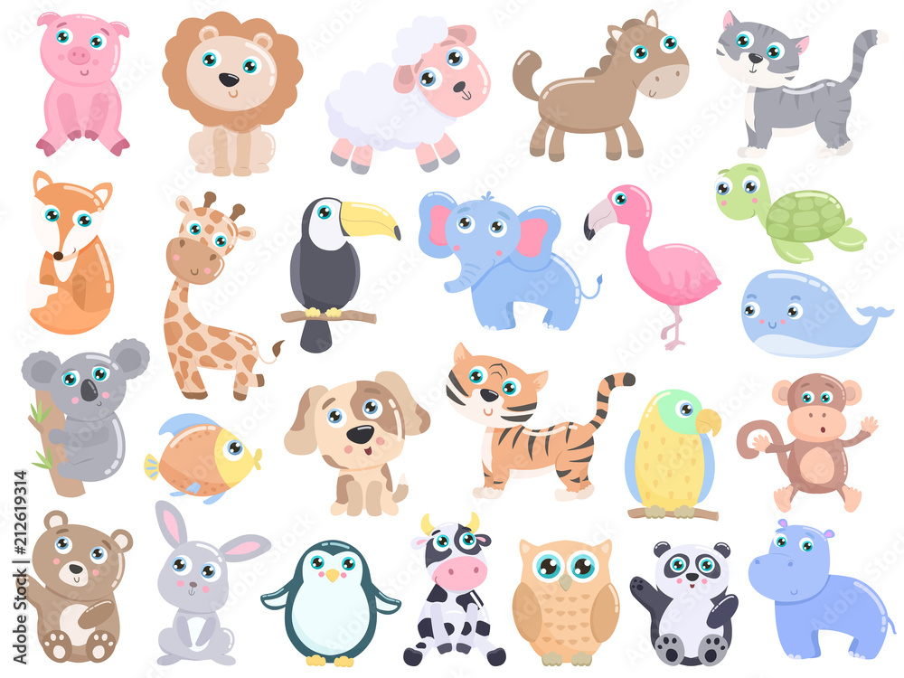Fototapeta premium Cute animals set.