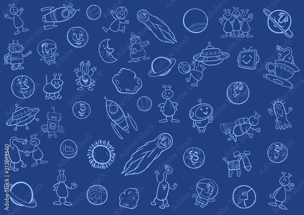 space and fantasy cartoon background
