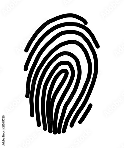 fingerprint / cartoon vector and illustration, black and white, hand drawn, sketch style, isolated on white background.