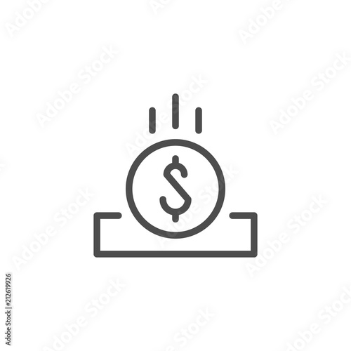 Coin slot line icon