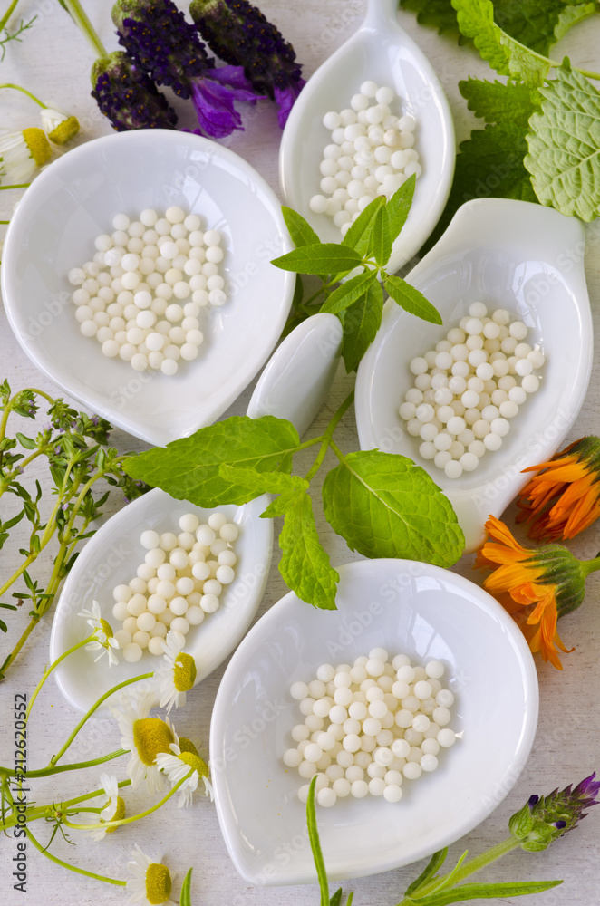 Alternative Medicine. Homeopathy. Homeopathic globules. Alternative Medicine. Homeopathy. Homeopathic globules.