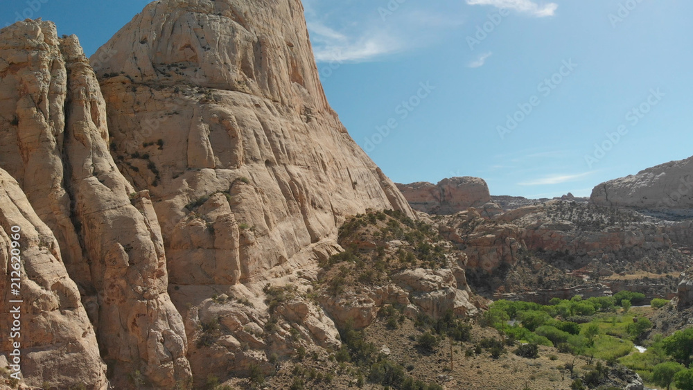 Fototapeta premium Aerial panorama of Zion National Park landscape, Utah