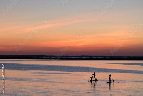 paddle boards at sunset © Alise