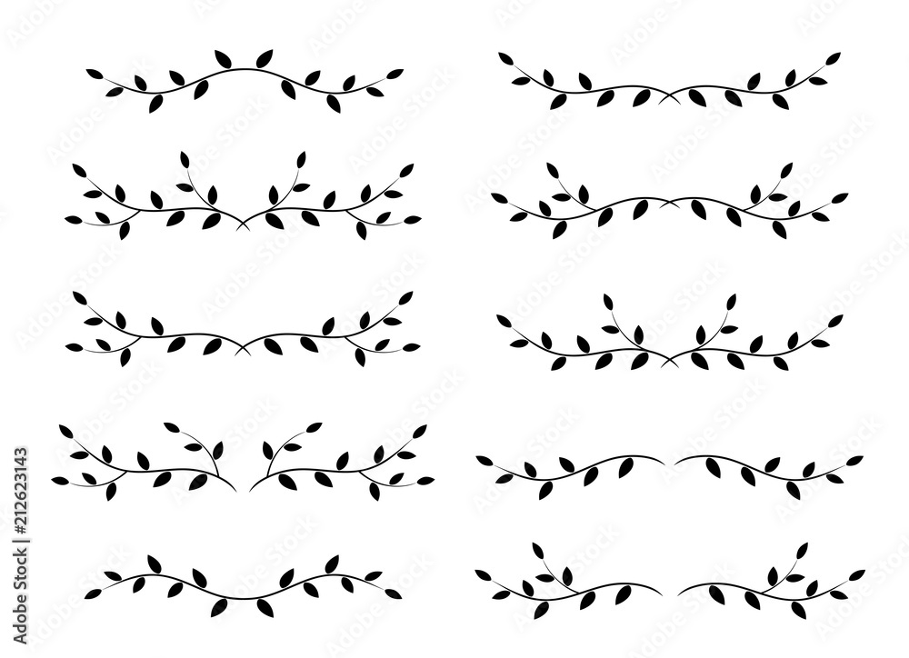 set of tree branches borders
