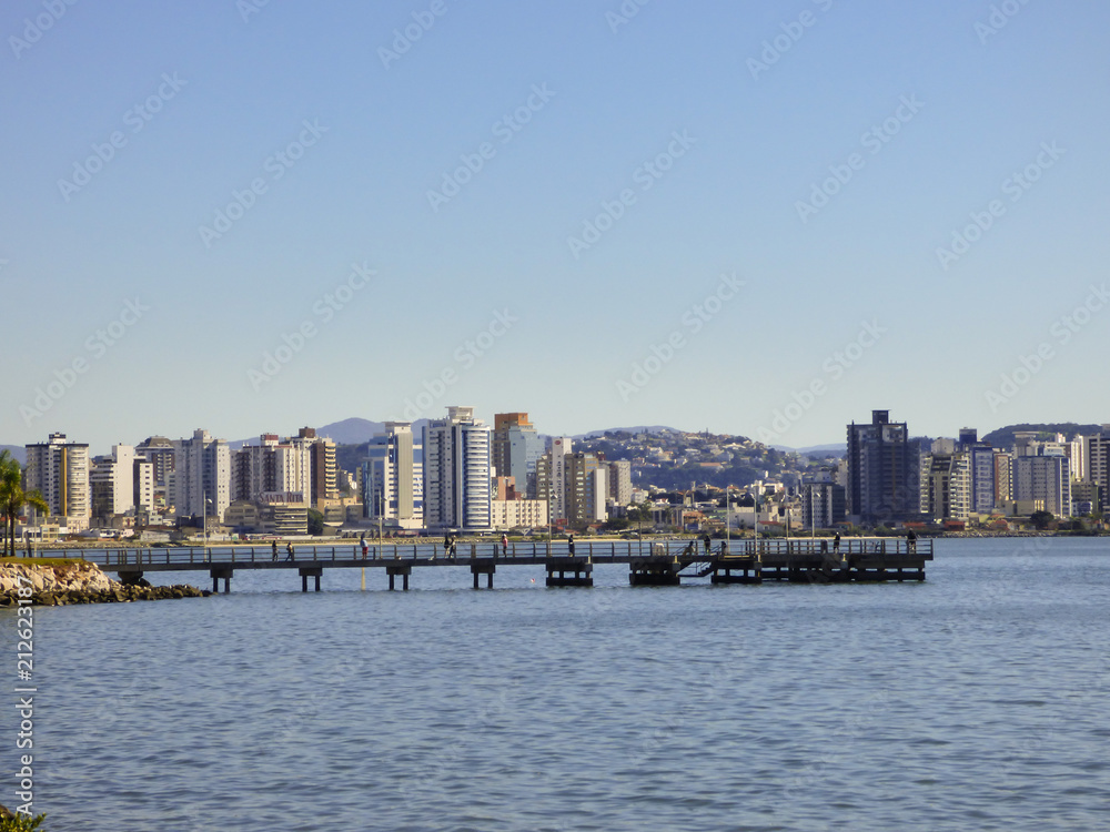 Fototapeta premium Florianopolis' Bay and cityscape - Brazil