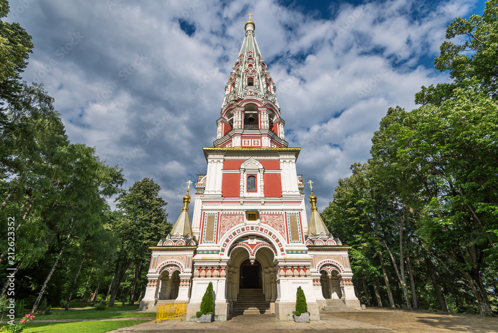 Russian church (Monastery Nativity) in town of Shipka.