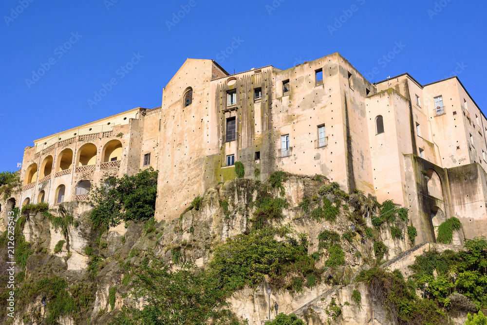 Buildings on the rock in Tropea town