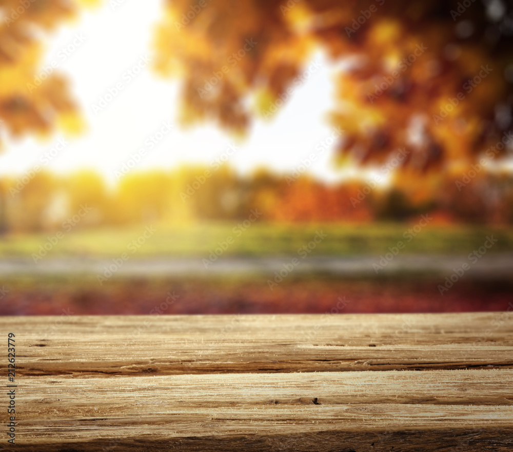 Table background and autumn time Table background and autumn time