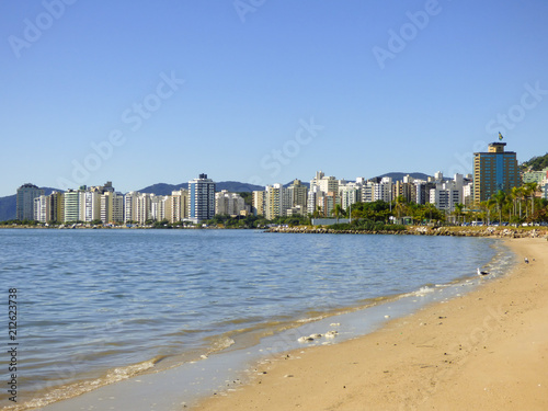 A view from Florianopolis' bay - cityscape in the background (Florianopolis, Brazil)