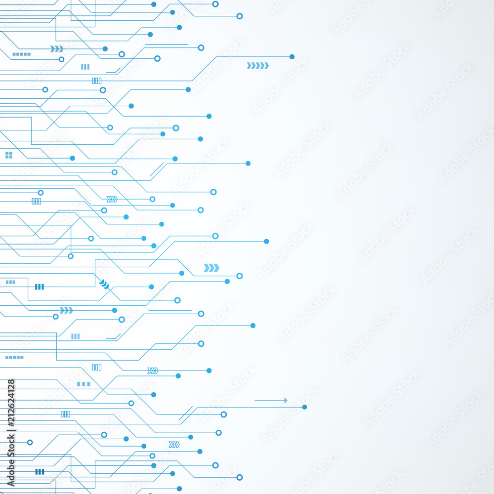 Abstract Technology Background , Blue circuit board