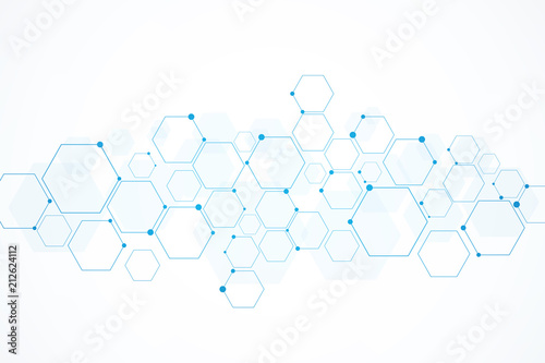 Abstract hexagon background , Technology polygonal concept