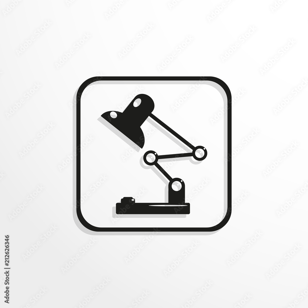 A table lamp with an electric bulb inside. Vector icon. A table lamp with an electric bulb inside. Vector icon.