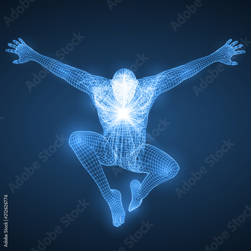 energy of the free falling man figure