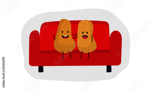 Couch Potato Couple Relaxing. Lazy concept. Relationship goals.