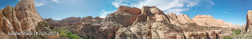 Zion National Park, panoramic aerial view, Utah, USA