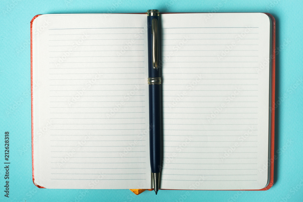 diary with pen. empty blank diary with pen. empty blank
