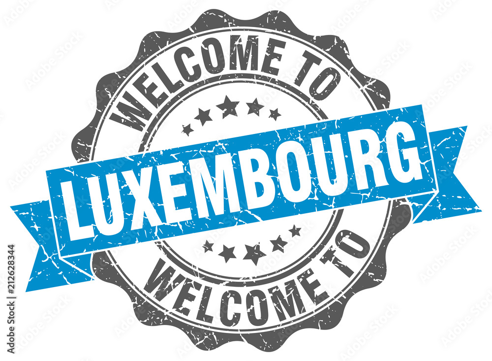 Obraz premium Luxembourg round ribbon seal