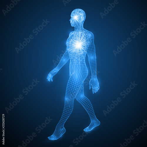 energy of the walking man.
