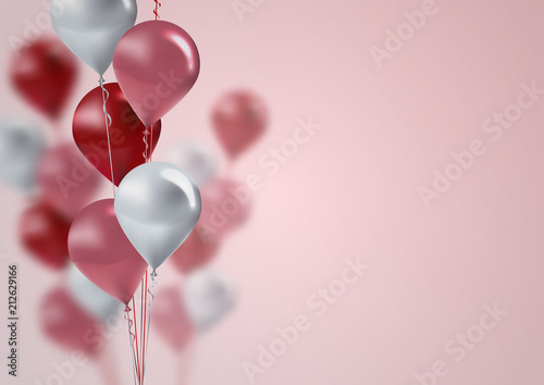 celebration and party background with colorful flying balloons,confetti glitters for event and holiday poster.Vector illustration.