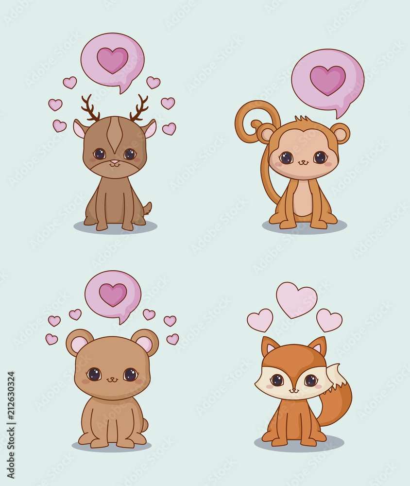 Obraz premium Kawaii animals desing