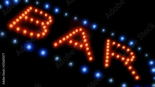 Bar Sign Flashing Overhead