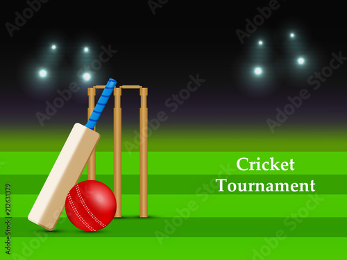 Illustration of Cricket sport background