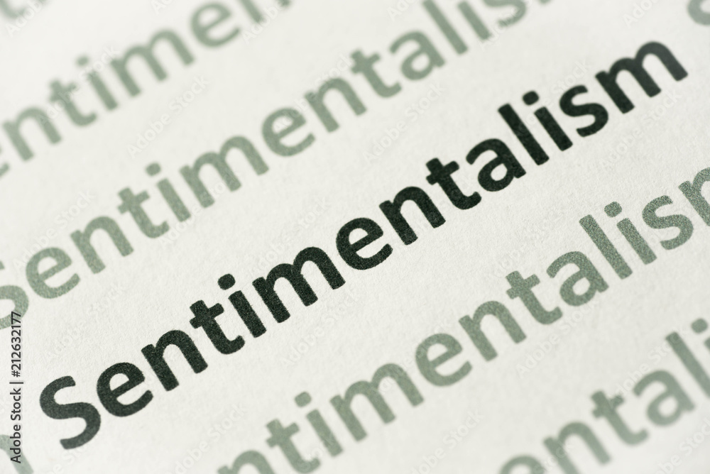 Fototapeta premium word Sentimentalism printed on paper macro