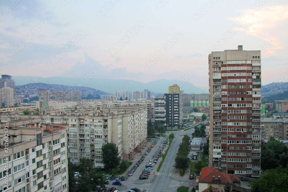 Fototapeta premium Aerial view of Sarajevo , Bosnia and Herzegovina