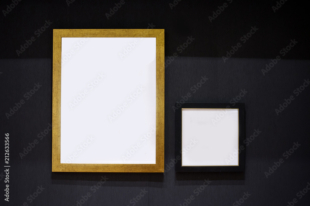 Blank paper frame on the wall