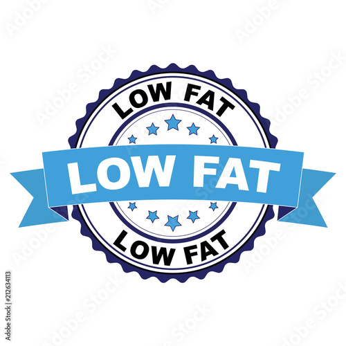Blue black rubber stamp with Low fat concept