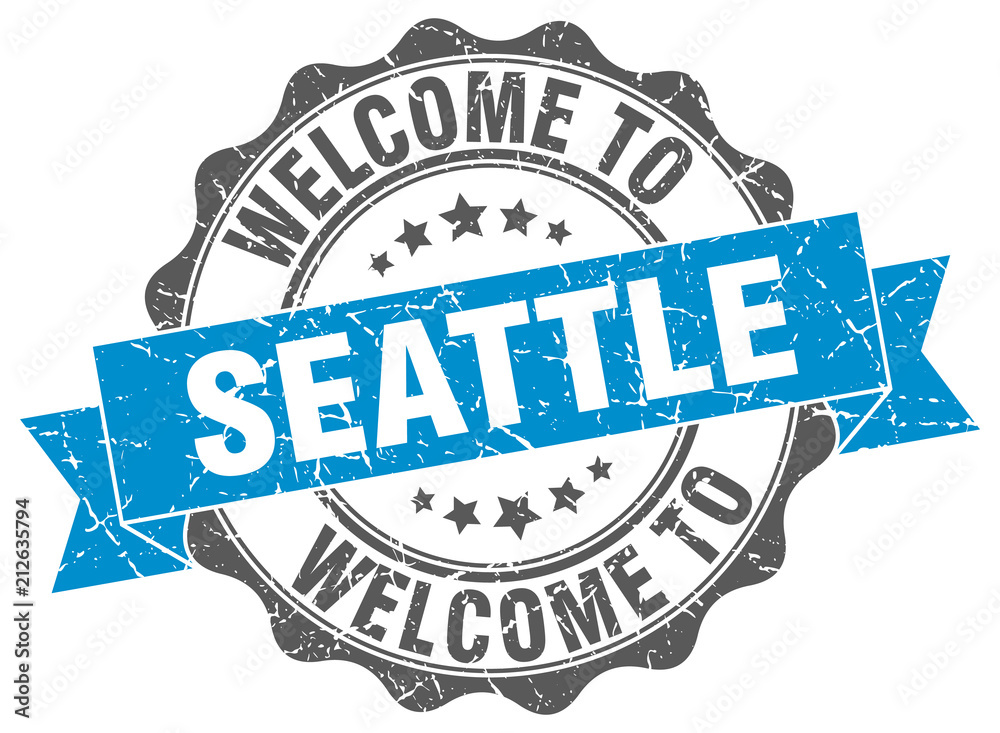 Fototapeta premium Seattle round ribbon seal