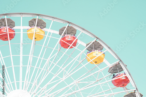 Vintage ferris wheel in an amusement park in California