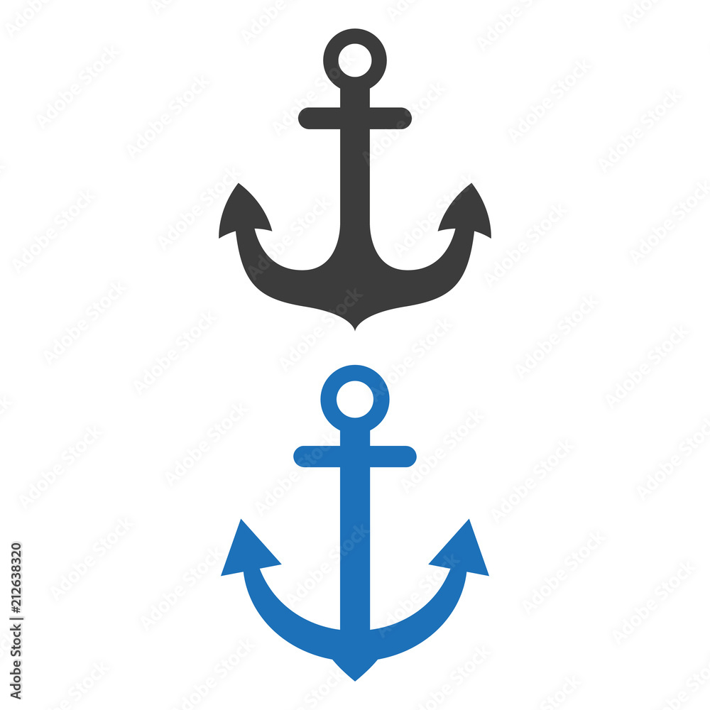 Anchor icon on white background. Anchor icon on white background.