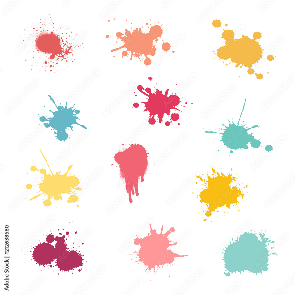 Fototapeta premium Colorful ink blobs design
