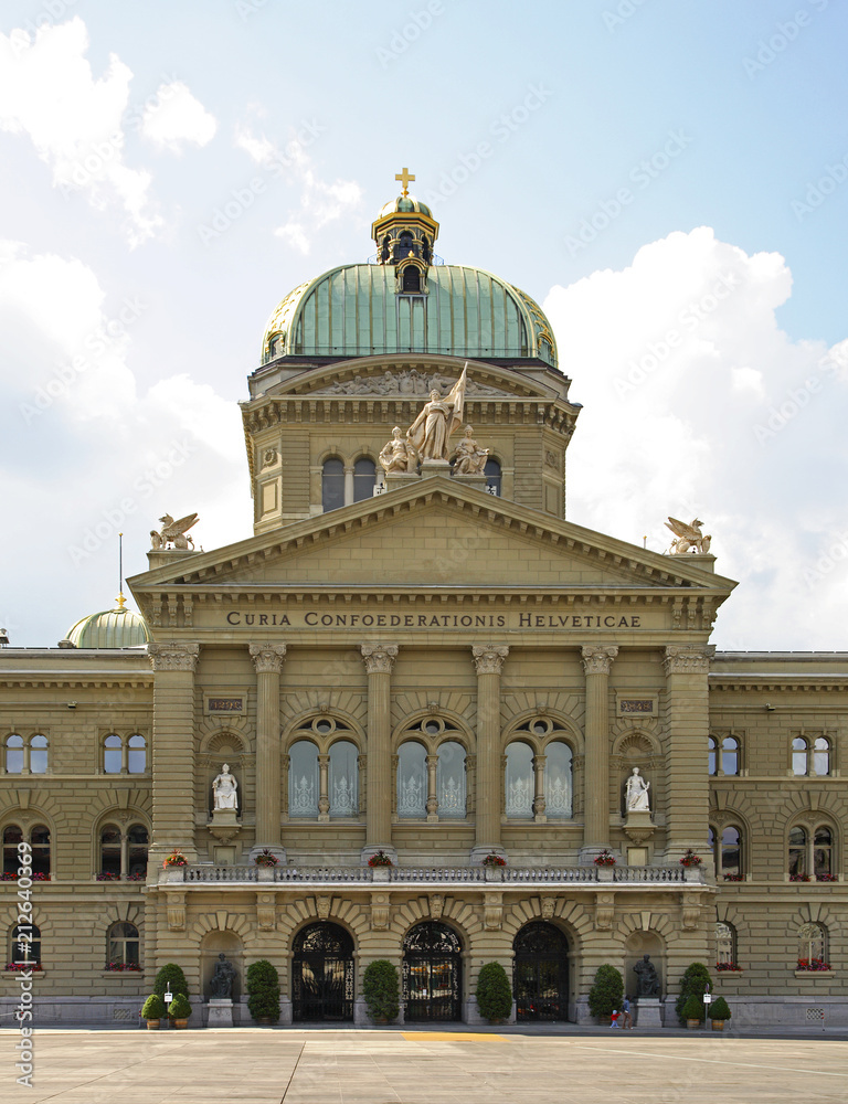 Federal Palace of Switzerland at Bundesplatz in Bern. Switzerland