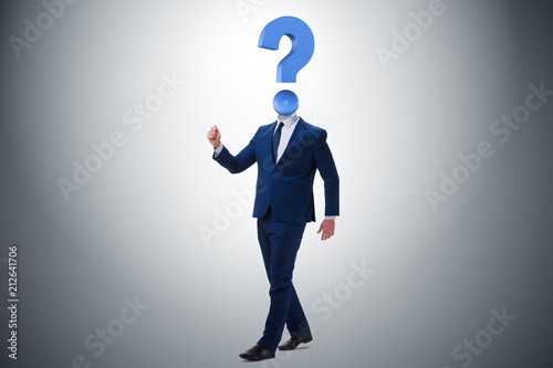 Businessman with question mark instead of head © Elnur
