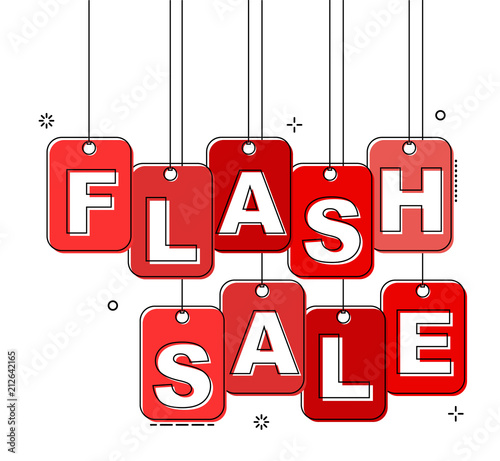 red flat line tag flash sale