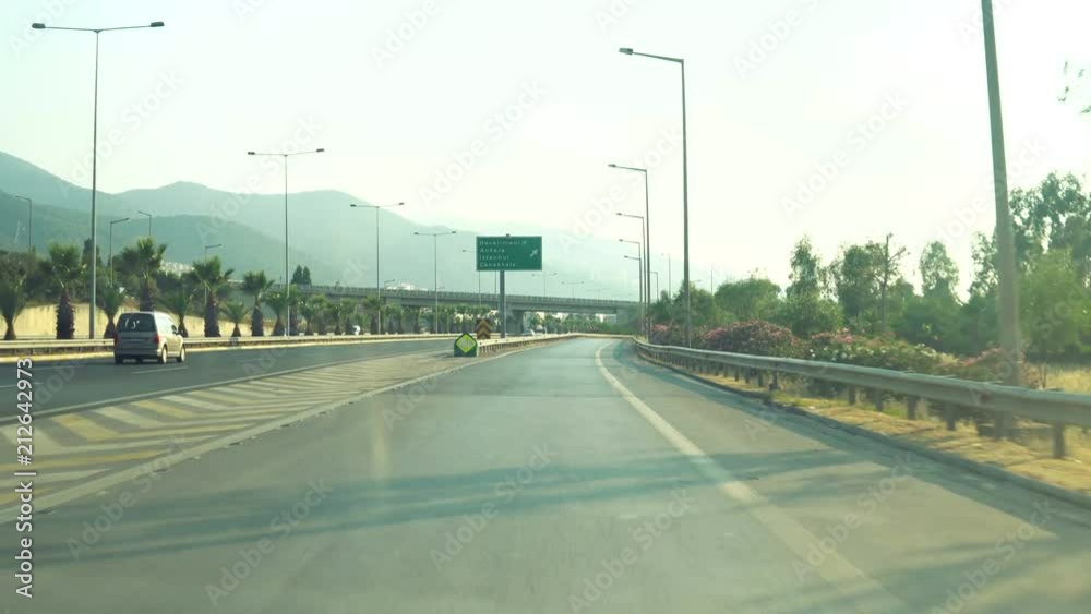 Driving POV in Highway in Autumn, heading south Driving POV in Highway in Autumn, heading south