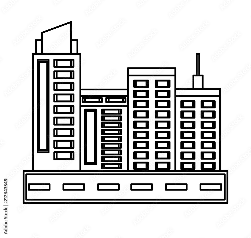 Obraz premium City buildings design