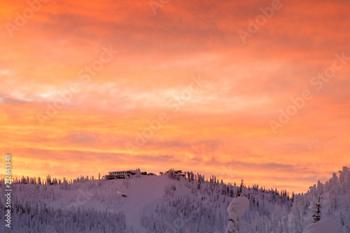 Ski Resort Summit Sunset