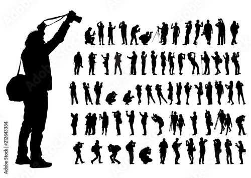 Man nd women with camera on white background