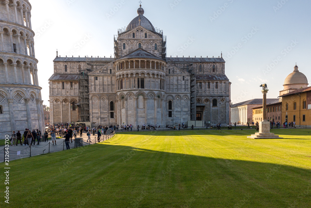 Cathedral of Pisa and tower on the left