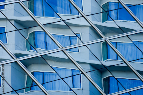 Office windows with reflection