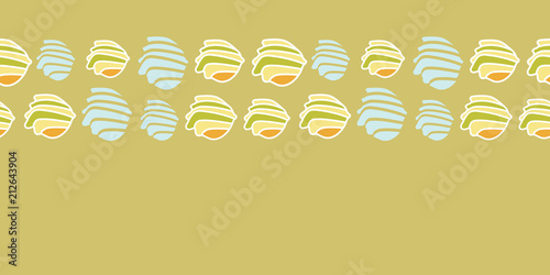 Sea Shells-Spa in the Country. Horizontal Border Seamless Repeat pattern