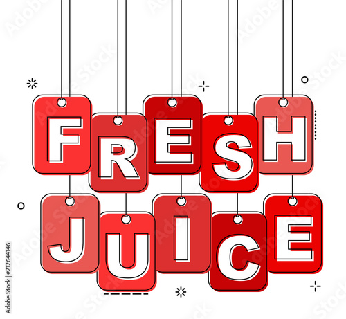 red flat line tag fresh juice